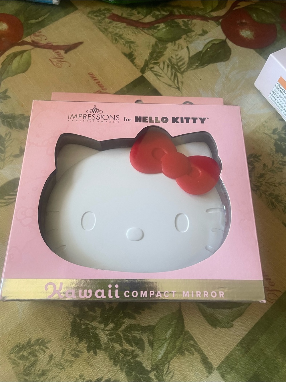 Impressions Hello Kitty White Compact Mirror with Red Bow